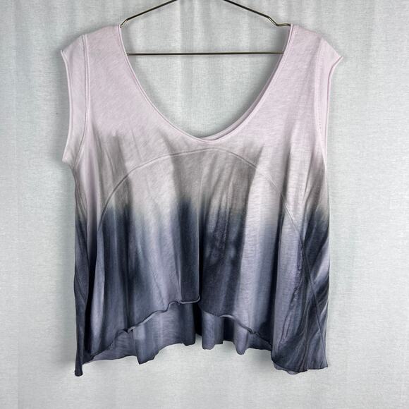 Free People Top Paradise Tee Oversized Ombre Lilac Tie Dye Boho Grunge Slouchy - Picture 1 of 5